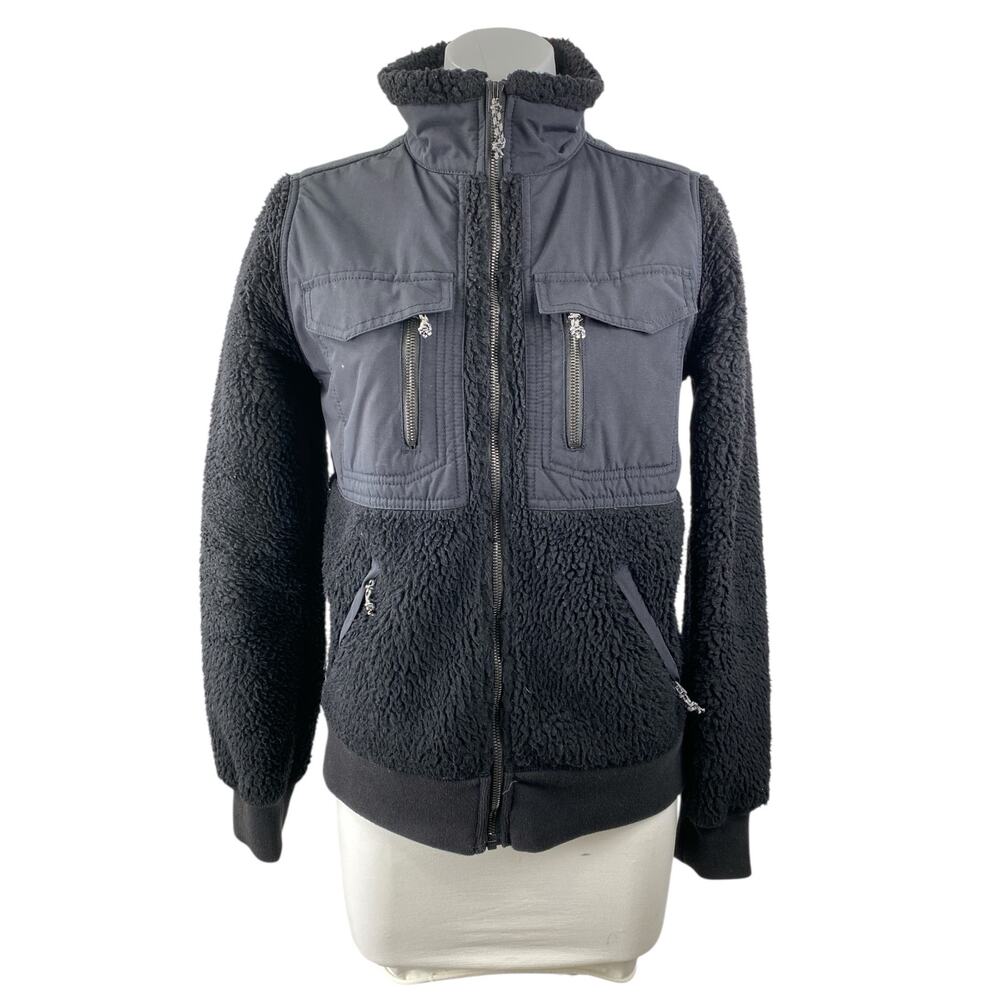 Burton Bolden Women's Black Fleece Sherpa Utility Long Sleeve Full Zip Jacket S